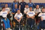 Alcuni componenti della Nazionale Italiana di wheelchair hockey