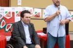 Luciano Lo Bianco (a destra), presidente della UILDM di Legnano, inaugura "Casa UILDM" insieme ad Alberto Fontana, già presidente nazionale dell'Associazione