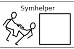 Il logo di "Symhelper", il nuovo software gratuito che facilita l'operazione di riquadratura dei libri in simboli, utilizzati all'interno dei percorsi di Comunicazione Aumentativa Alternativa (CAA)