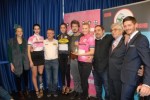 Foto di gruppo alla presentazione di Milano del 7° Giro d'Italia di Handbike. Al centro l'attore Paolo Ruffini, testimonial della manifestazione