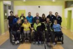 Foto di gruppo per la Nazionale Paralimpica di tennis tavolo, durante lo stage all'OspedaleMontecatone di Imola (Bologna)