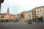 Piazza Mazzini, nel centro storico di Casale Monferrato (Alessandria)