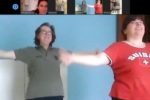 Una delle videolezioni di Pilates coordinate da Miriam Lando per conto dell'APRI di Torino (Associazione Pro Retinopatici e Ipovedenti)