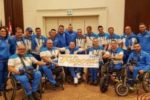 Il Gruppo Sportivo Paralimpico della Difesa, fotografato nel 2018, dopo avere conquistato sette medaglie d'oro e una d'argento ai Campionati Italiani Paralimpici Indoor ed Invernali