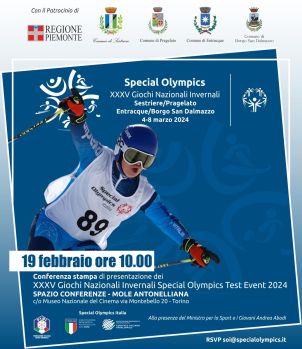 Special Olympics, 19 febbraio 2024, Torino, presentazione Giochi Nazionali Invernali