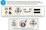 Il primo comma del nuovo articolo della Costituzione spagnola dedicato alla disabilità, nella versione in simboli