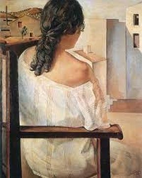 Salvador Dalì, "Ragazza seduta vista di spalle", 1925