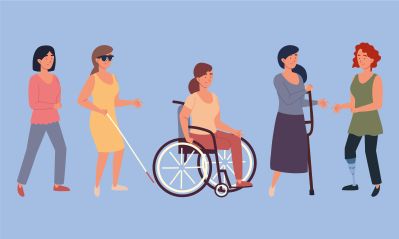 Disegno di donne con diverse disabilità