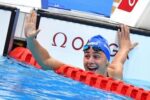 Sorride Giulia Ghiretti all'arrivo della gara di nuoto dei 100 rana (SB4), che l'ha vista aggiudicarsi la medaglia d'oro (foto di Bizzi/CIP; ©ANSA)