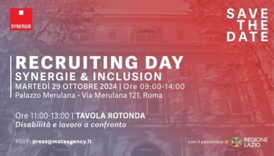 Recruiting Day Synergie & Inclusion, Roma, 29 ottobre 2024