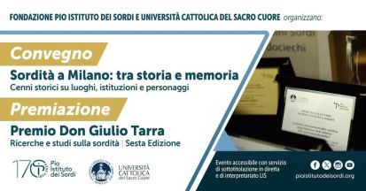 Convegno e premiazione Pio Istituto Sordi di Milano, 22 novembre 2024