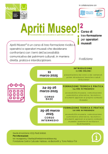 Locandina della seconda edizione del corso "Apriti museo!"