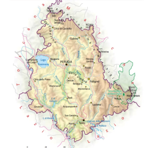 Mappa della Regione Umbria