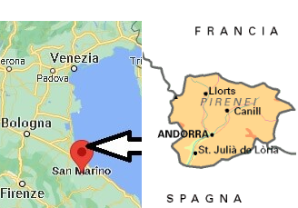 I due piccoli Stati europei di San Marino e Andorra