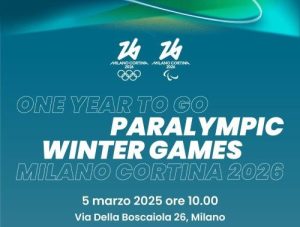 Locandina Conferenza Stampa "One year to go Paralympic Winter Games Milano Cortina 2026"