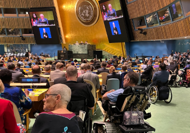 Un'immagine della 18^ Conferenza degli Stati Parte della Convenzione ONU sui Diritti delle Persone con Disabilità (New York, giugno 2024)