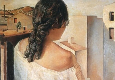 Salvador Dalì, "Ragazza seduta vista di spalle", 1925 (particolare)