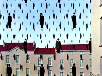 René Magritte, "Golconda", 1953, Menil Collection, Houston, Texas (USA)