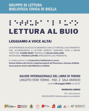 Torino, 16 maggio 2025, lettura al buio