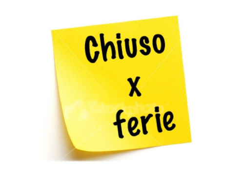 Cartello "Chiuso x ferie"