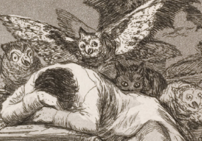 Francisco Goya, "Il sonno della ragione genera mostri", 1797 (particolare)