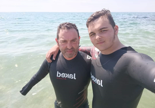 Andrea e il figlio Kevin Lanari