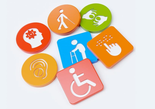 Varie forme di disabilità in realizzazione grafica