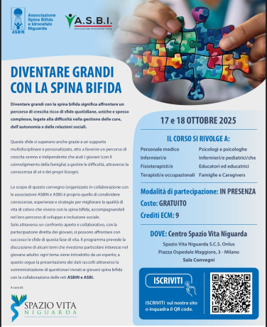 Corso spina bifida, Milano, 17-18 ottobre 2025
