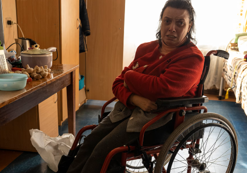 Donna ucraina con disabilità