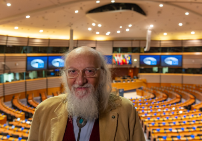 Fulvio De Nigris, presidente della Fondazione Gli Amici di Luca-Casa dei Risvegli Luca De Nigris, al Parlamento Europeo di Bruxelles