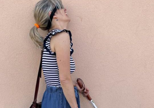 Laura Tessari all'opera come istruttrice di orientamento e mobilità
