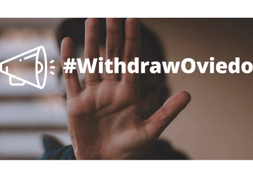 "#Withdraw Oviedo" (“Ritirare Oviedo”)