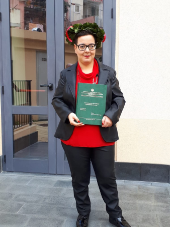 Nicoletta Di Rosa nel giorno della sua laurea in Scienze dei Servizi Sociali