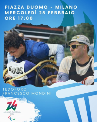 Mondini tedoforo a Milano il 25 febbraio 2026