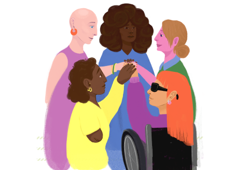 Realizzazione grafica su donne con disabilità