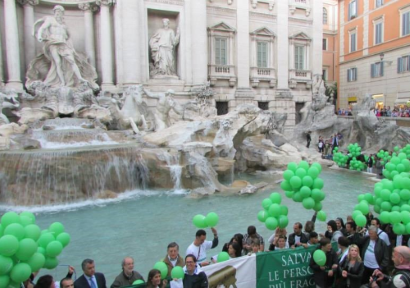 Flash mob, Casa al Plurale, Roma, 2014, Fontana di Trevi