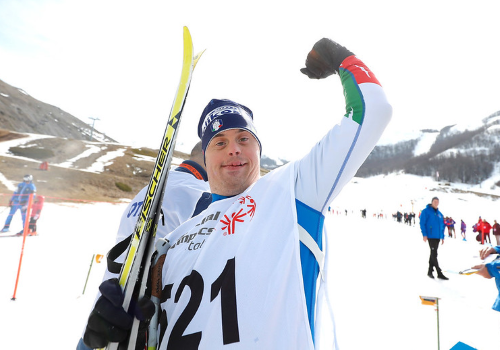 Uno dei 500 atleti impegnati in questi giorni in Abruzzo nei XXXVII Giochi Nazionali Invernali di Special Olympics Italia