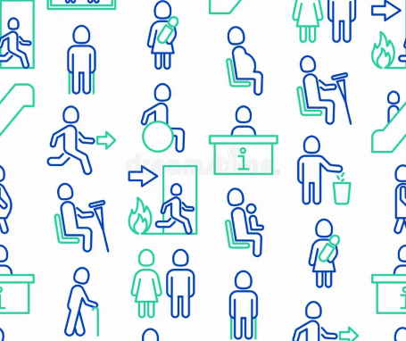 Disegno di tani omini e donnine con e senza disabilità