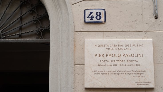Targa in Via Nosadella dedicata a Pier Paolo Pasolini