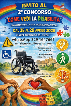 2° Concorso "Come vedi la disabilità", Tivoli, Lega Arcobaleno, aprile 2026