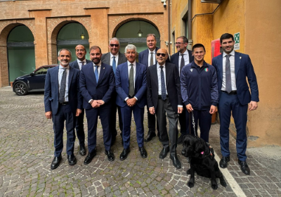 I protagonisti dei protocolli d'intesa sottoscritti a Roma, insieme al ministro Abodi (terzo da sinistra in prima fila)