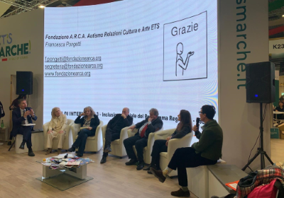 Un momento della presentazione del progetto "Turismo Autism Friendly: inclusivo in ogni luogo, in ogni spazio", nello stand della Regione Marche al "BIT di Milano 2026" 