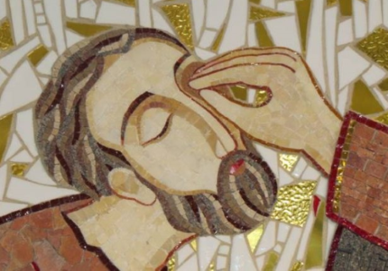 Mosaico dedicato alla "guarigione del cieco nato"