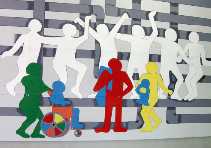 Murale realizzato dalle persone con disabilità della Cooperativa Il Margine di Volpiano (Torino)