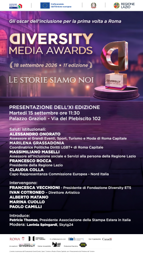 Diversityt Awards, Roma, 15 e 18 settembre 2026