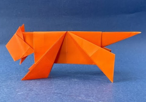 Tigre di carta realizzata con gli origami