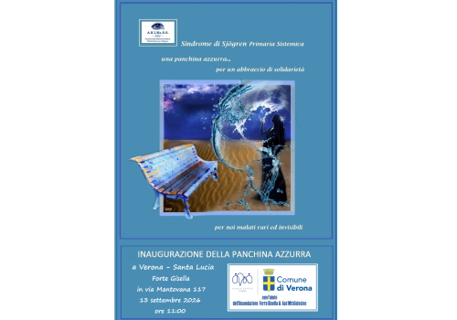 Ben 47 panchine azzurre inaugurate dall’ANIMASS, per sensibilizzare sulla sindrome di Sjögren