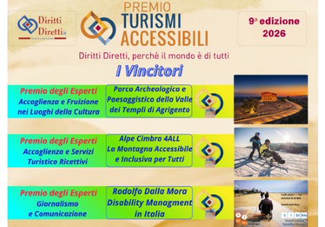 Vincitori nona edizione "Turismi Accessibili", ottobre 2026