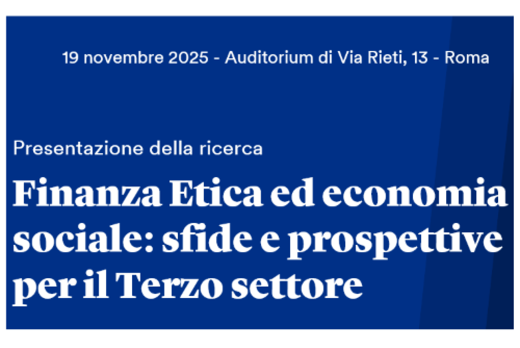 Finanza ed economia sociale: sfide e prospettive per il Terzo Settore