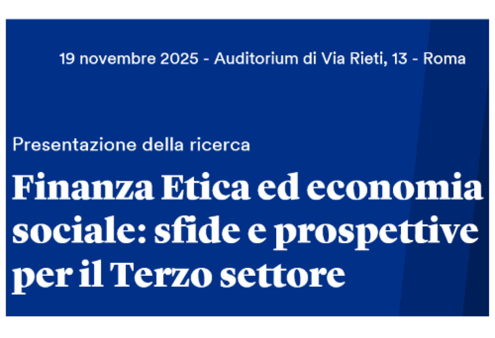 Finanza ed economia sociale: sfide e prospettive per il Terzo Settore